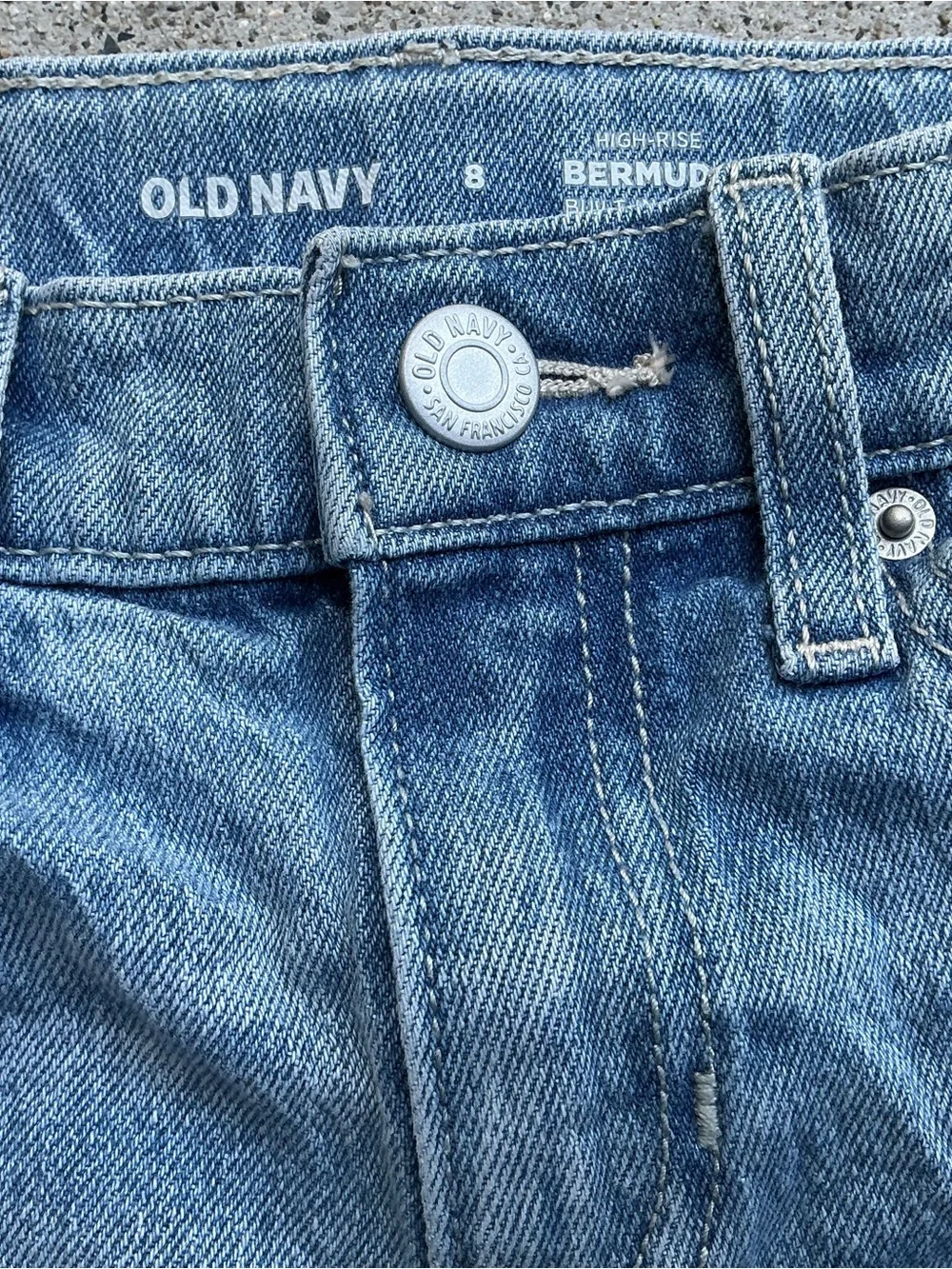 Old Navy Light Wash Denim Cutoff Bermuda Kids Shorts